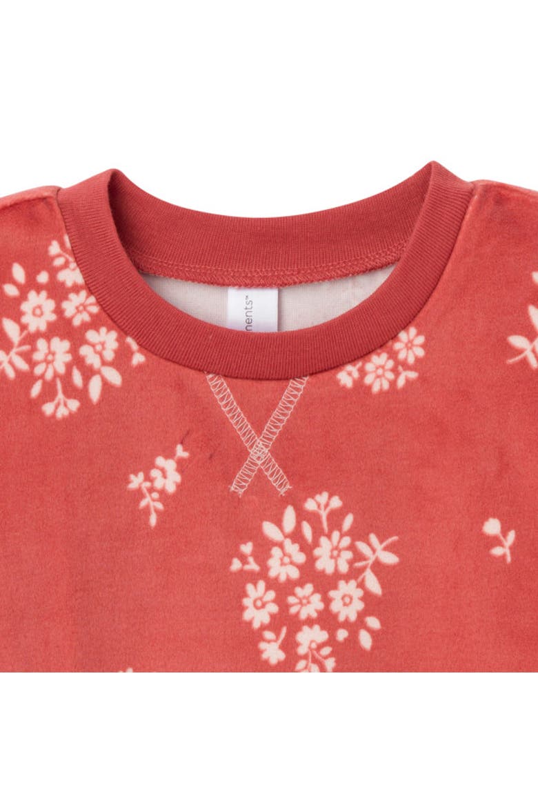 Fleece Pajama Top & Pant Set, Alternate, color, Red Floral