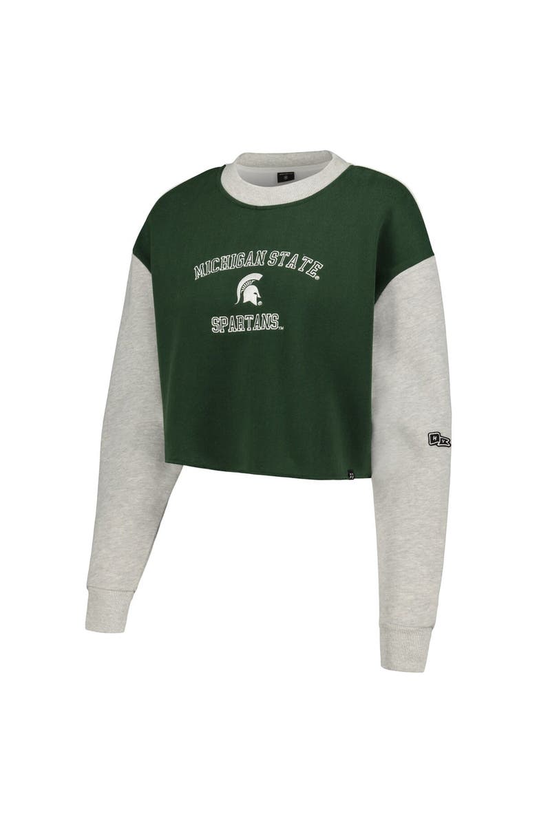 Hype and Vice Women's Hype and Vice Green Michigan State Spartans Colorblock Rookie Crew Pullover Sweatshirt, Alternate, color, Green
