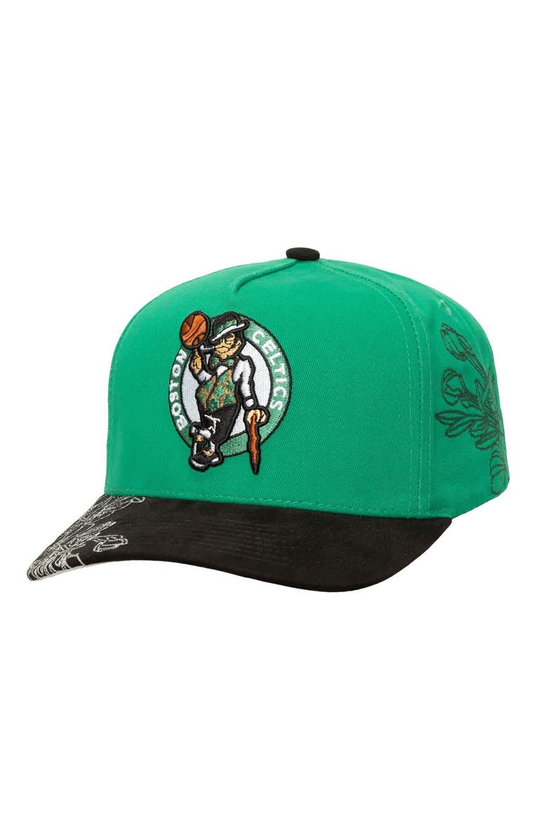 Men's Mitchell & Ness  Kelly Green/Black Boston Celtics May Flowers Adjustable Hat, Main, color, Kelly Green