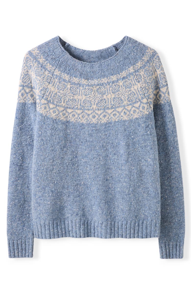 Celtic & Co. Donegal Fair Isle Yoke Sweater, Alternate, color, Vintage Blue