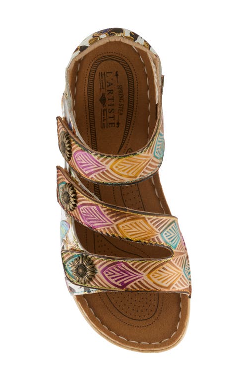 L'artiste By Spring Step Versa Slingback Wedge Sandal In Tan Multi