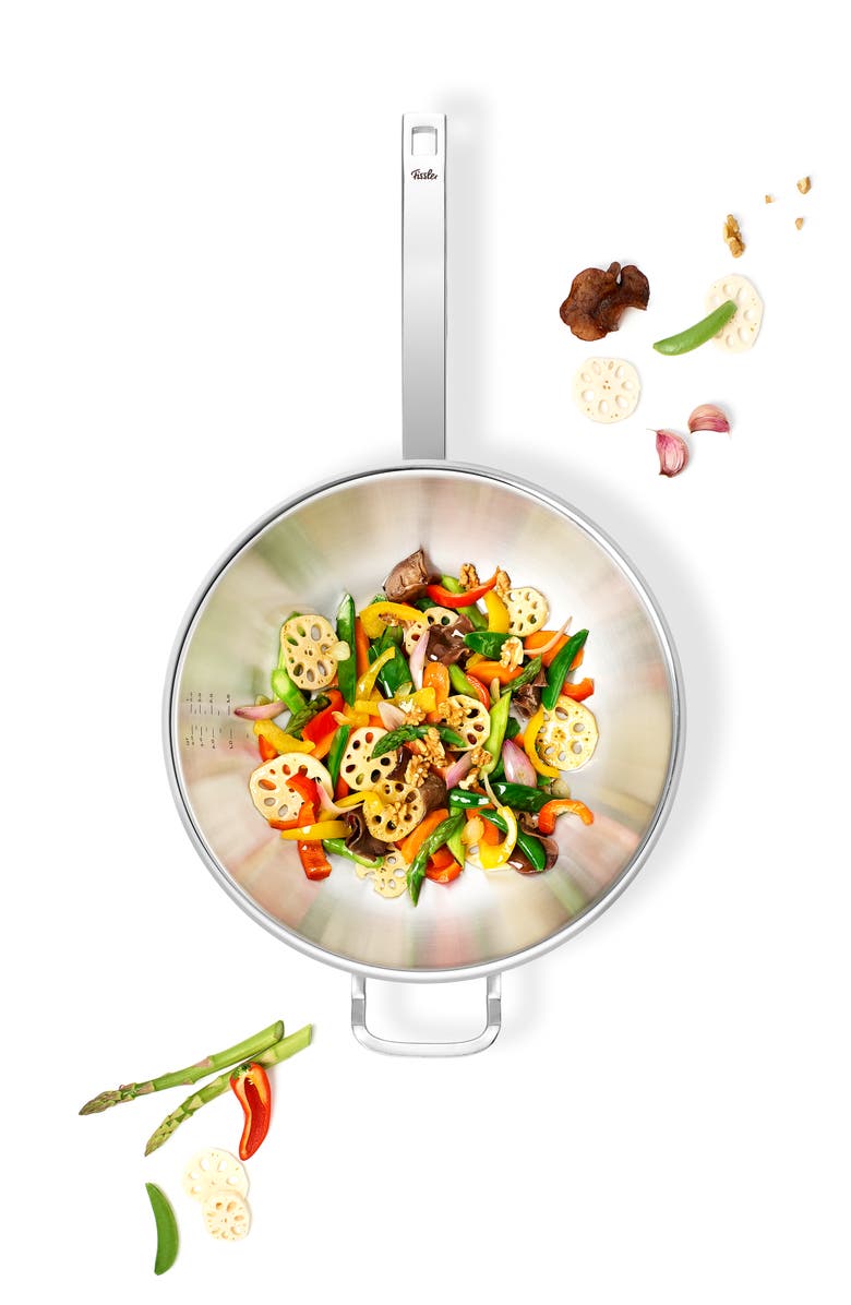 Fissler Original-Profi Collection Stainless Steel Multi Ply Wok with High Dome Metal Lid, Alternate, color, Stainless Steel