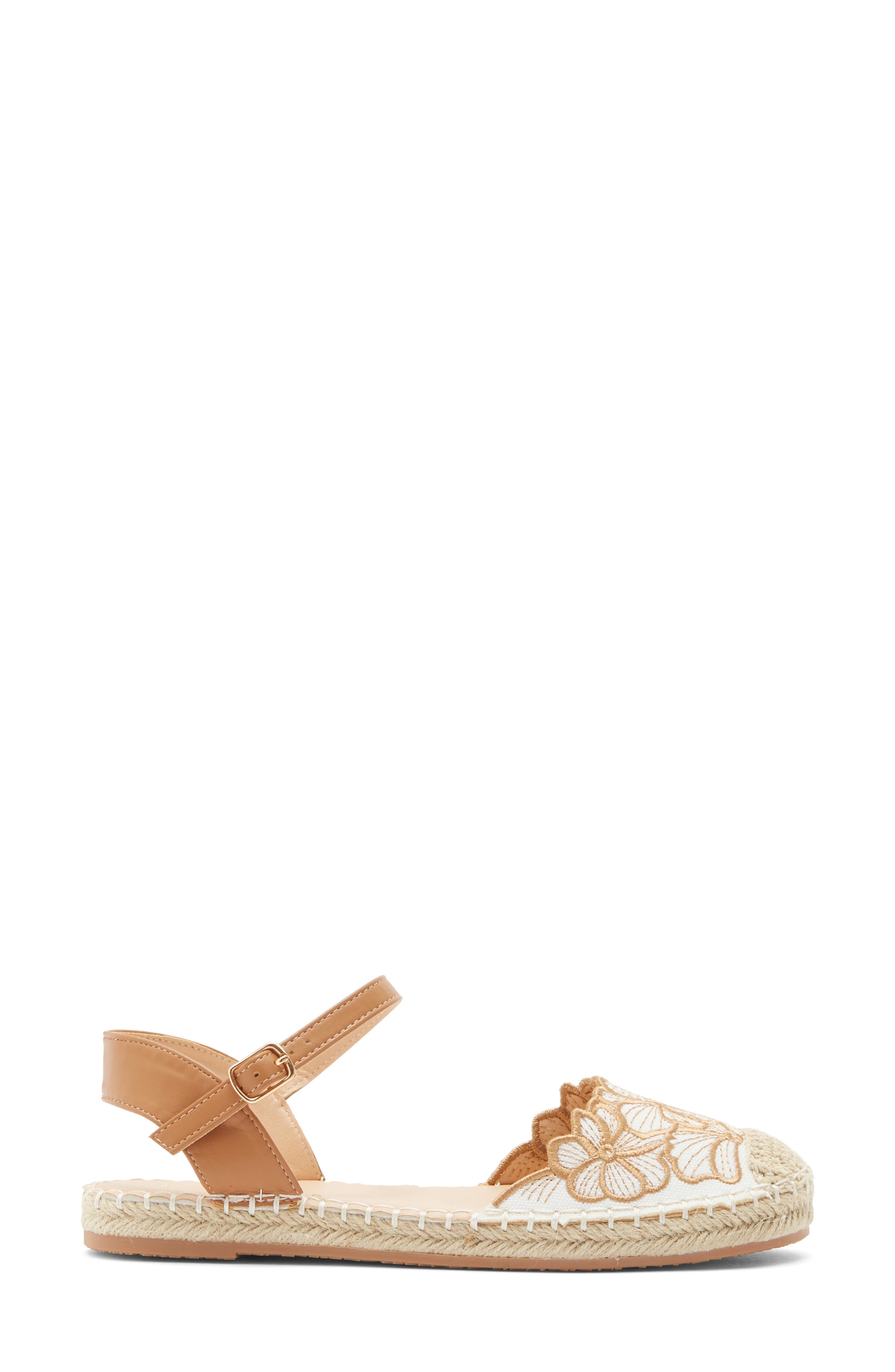 TOP MODA Chaya Floral Embroidered Flat, Alternate, color, Tan Pu