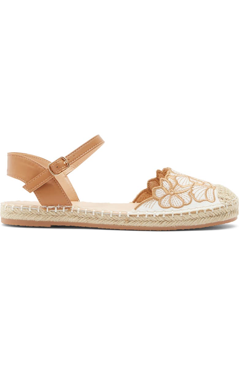 TOP MODA Chaya Floral Embroidered Flat, Alternate, color, Tan Pu