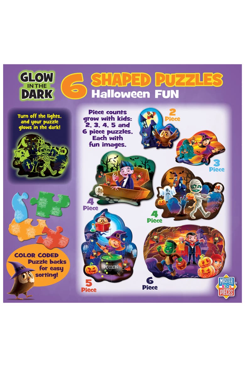 Halloween Glow 6-Pack Mini Puzzles, Alternate, color, Multicolor