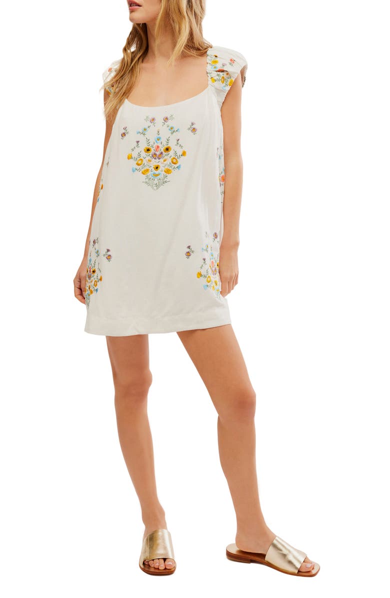 Free People Wildflower Embroidered Minidress, Main, color, 