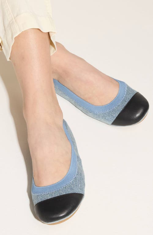 Yosi Samra Samantha Foldable Ballet Flat In Blue
