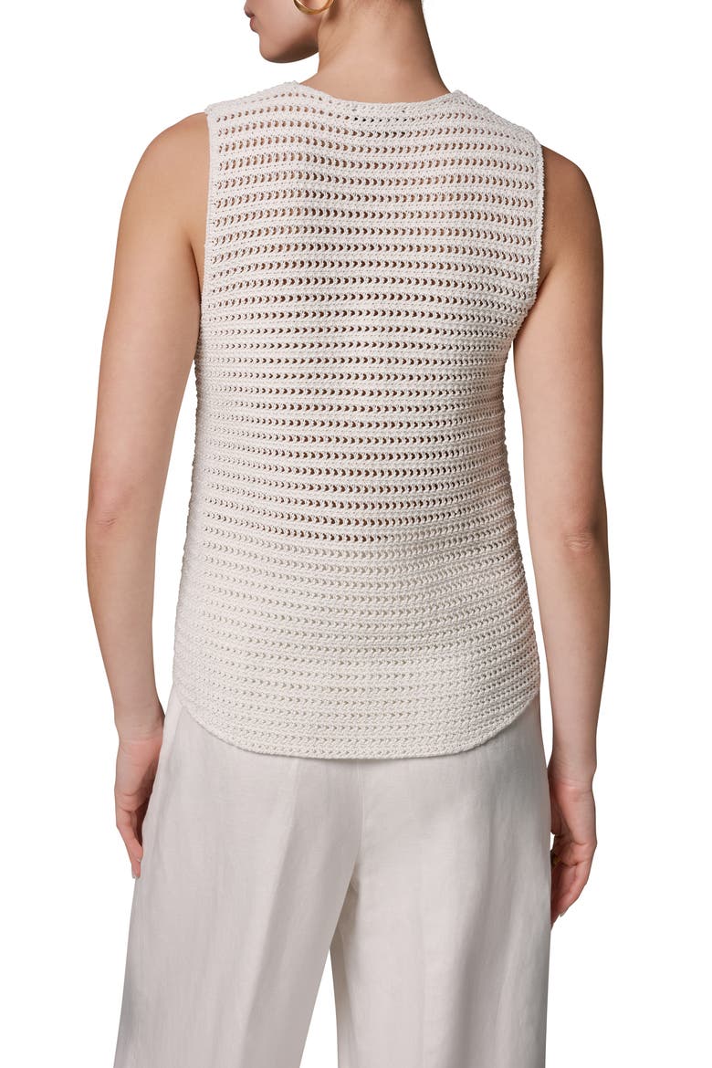 Metallic Open Stitch Sweater Tank, Alternate, color, CREAM