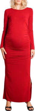 Nom Maternity The Curve Ruched Maternity Maxi Dress
