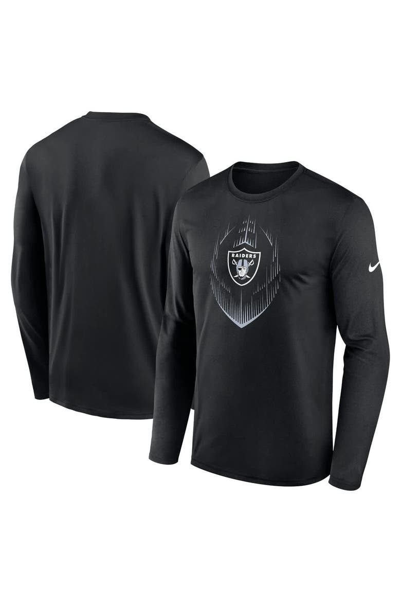 Men's Nike Black Las Vegas Raiders Icon Legend Performance Long Sleeve T-Shirt, Main, color, Black