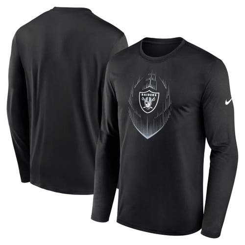 Nike Black Las Vegas Raiders Icon Legend Performance Long Sleeve T-shirt In Black