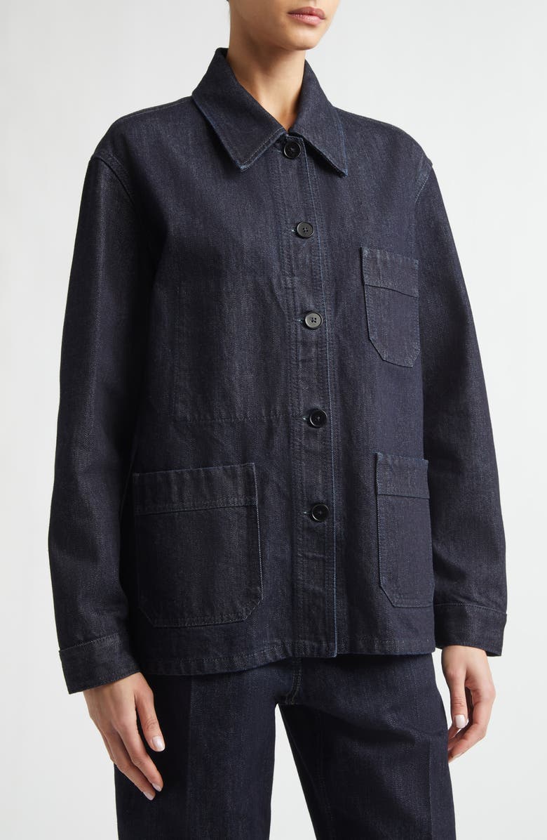 Jil Sander Workwear Denim Jacket, Alternate, color, Magnet