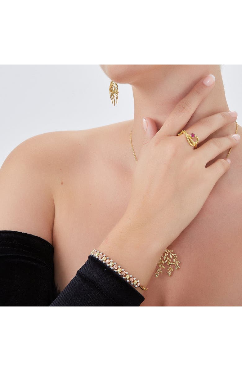 Spero London Dorissa Multi Bead Semi Chain Sterling Silver Bracelet, Alternate, color, Silver