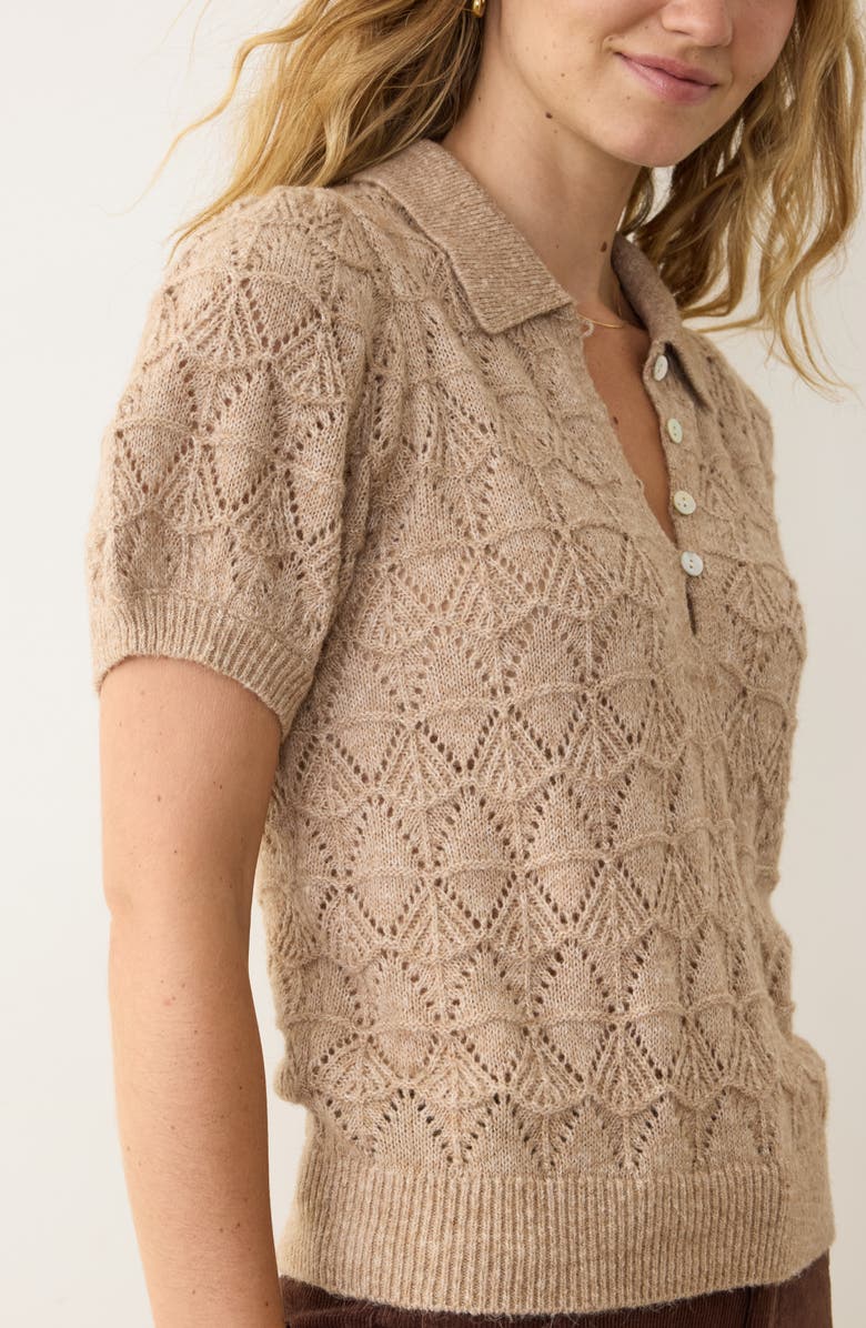 Marine Layer Rebecca Pointelle Sweater, Alternate, color, Taupe