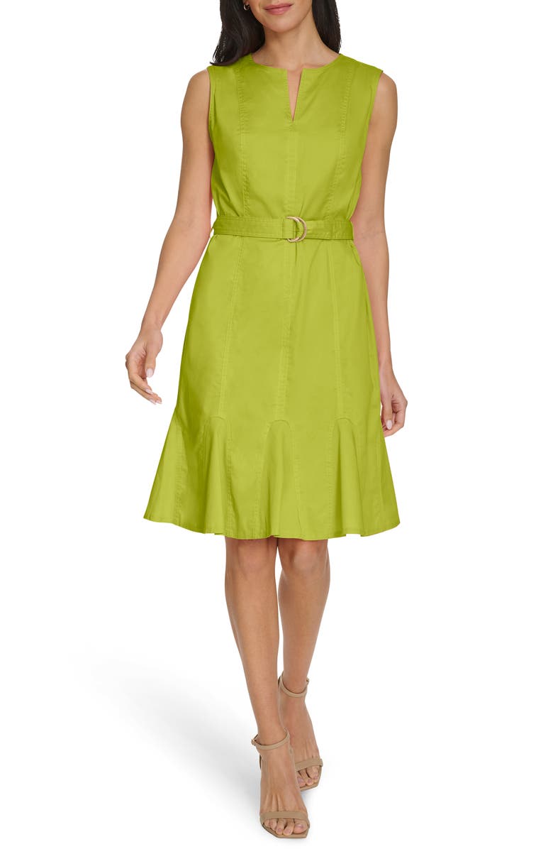Belted A-Line Dress