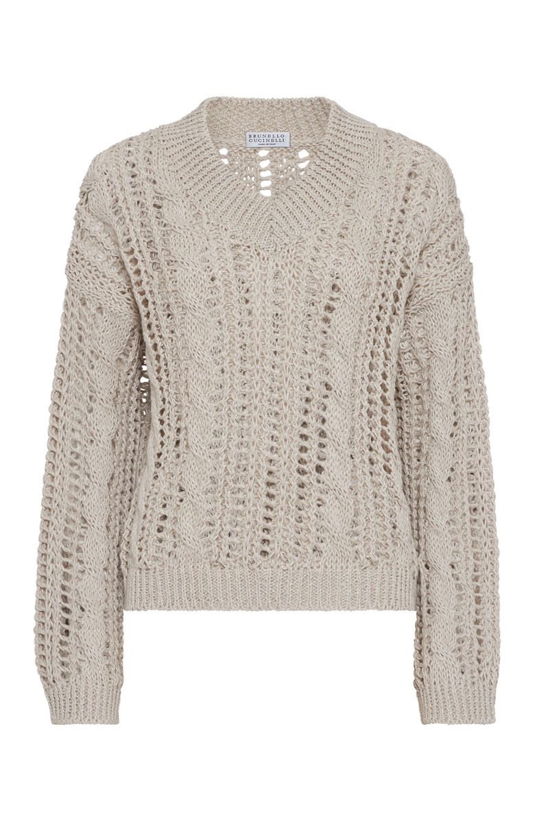 Brunello Cucinelli Cable & Mesh sweater, Main, color, 