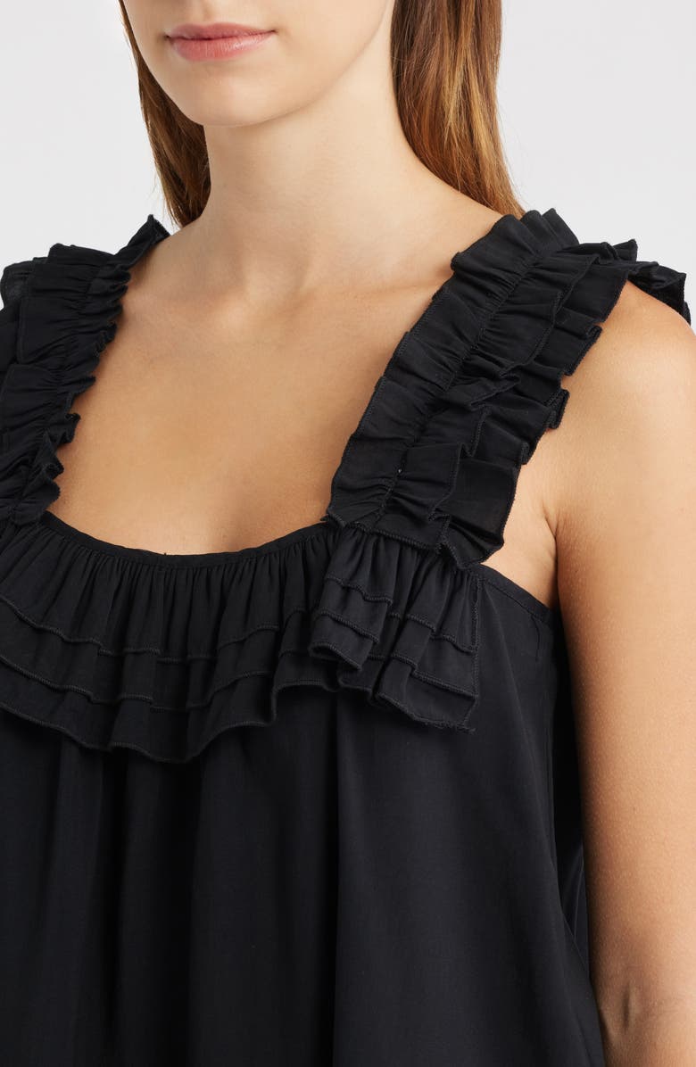 VERO MODA Clara Ruffle Boxy Top, Alternate, color, Black