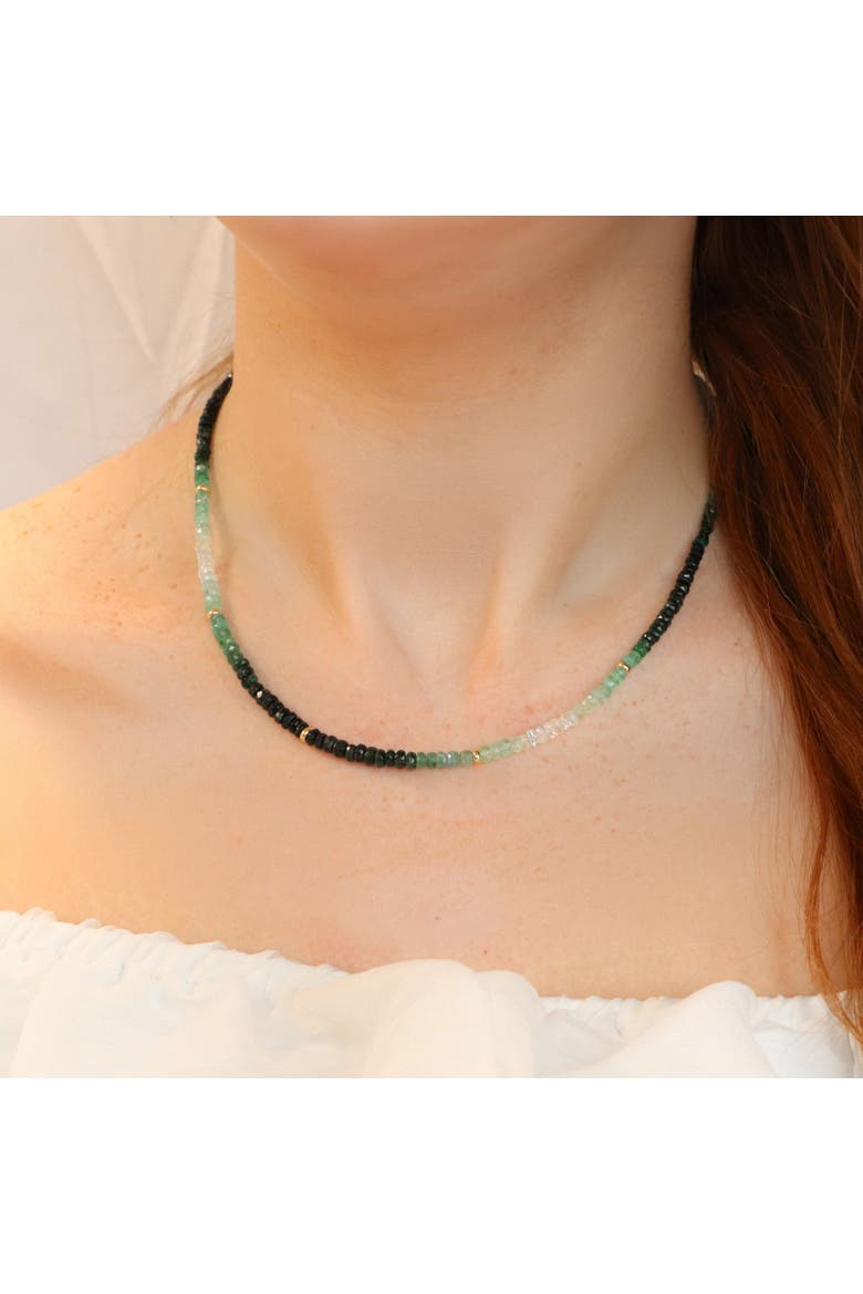 Emerald Ombre Bead Necklace, Alternate, color, Emerald
