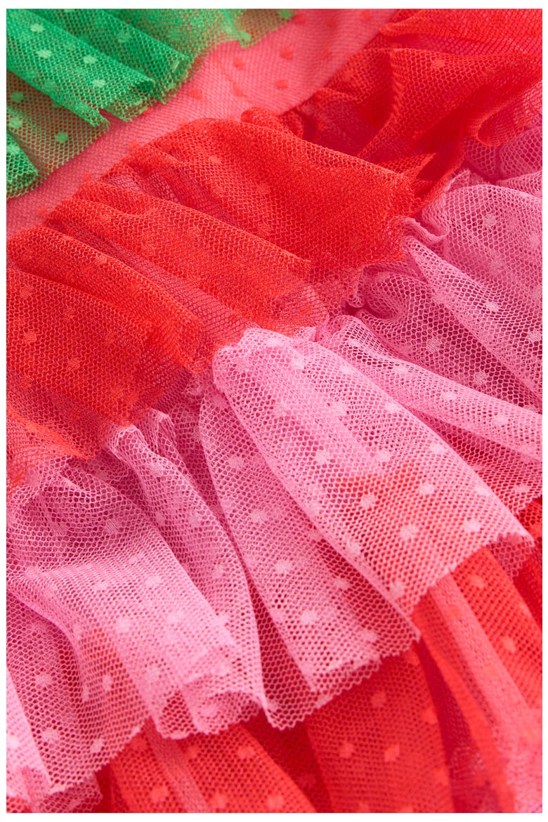 Strawberry Tiered Tulle Dress, Alternate, color, RED/ PINK