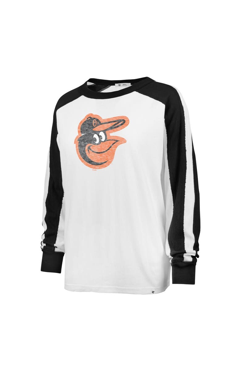 '47 Women's '47 White Baltimore Orioles Plus Size Caribou Raglan Long Sleeve T-Shirt, Alternate, color, White