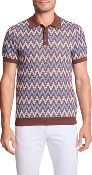 PAISLEY & GRAY Trim Fit Zigzag Knit Polo