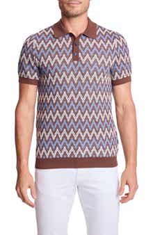 PAISLEY & GRAY Trim Fit Zigzag Knit Polo