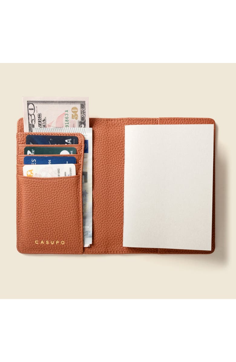 Casupo Leather Passport Wallet with RFID Protection, Alternate, color, Natural