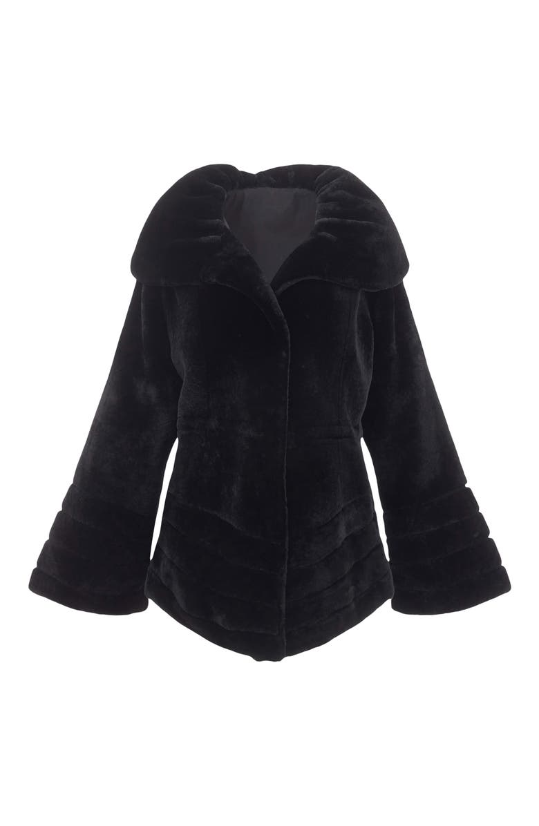 GORSKI Genuine Shearling Jacket Reversible To Taffeta, Alternate, color, Black/Black