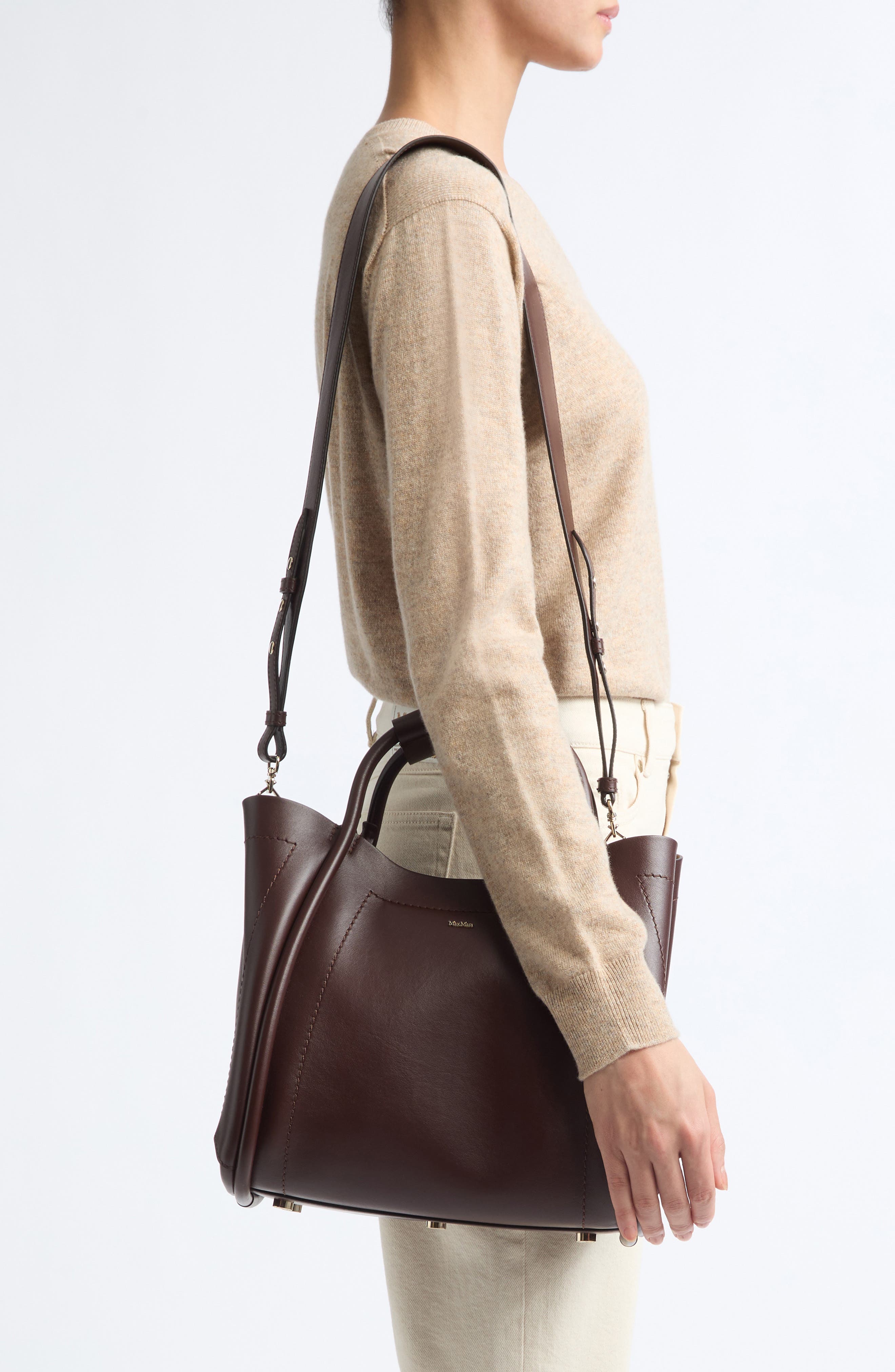 Marins Leather Tote, Alternate, color, BROWN