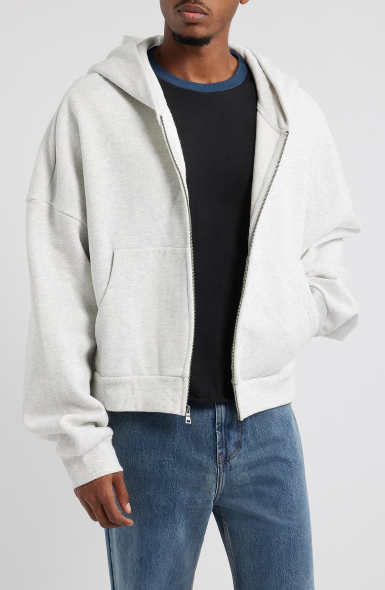 Elwood Oversize Rectangle Zip Hoodie, Main, color, Ash Grey