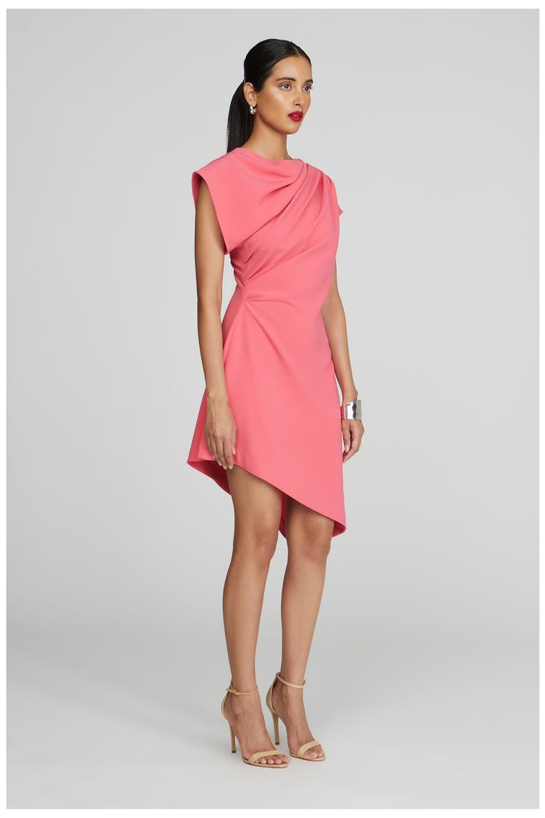 Jolie Dress in Luxe Crepe, Alternate, color, Guava