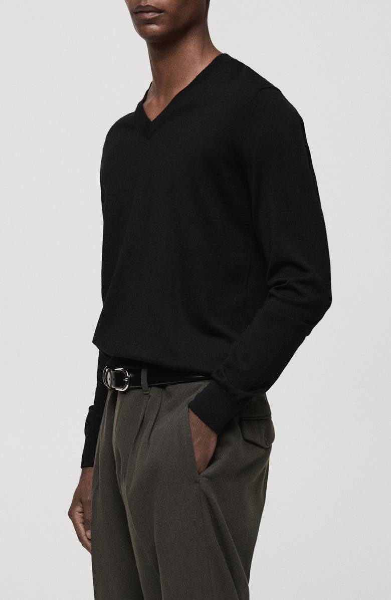 MANGO V-Neck Wool Sweater, Alternate, color, 
