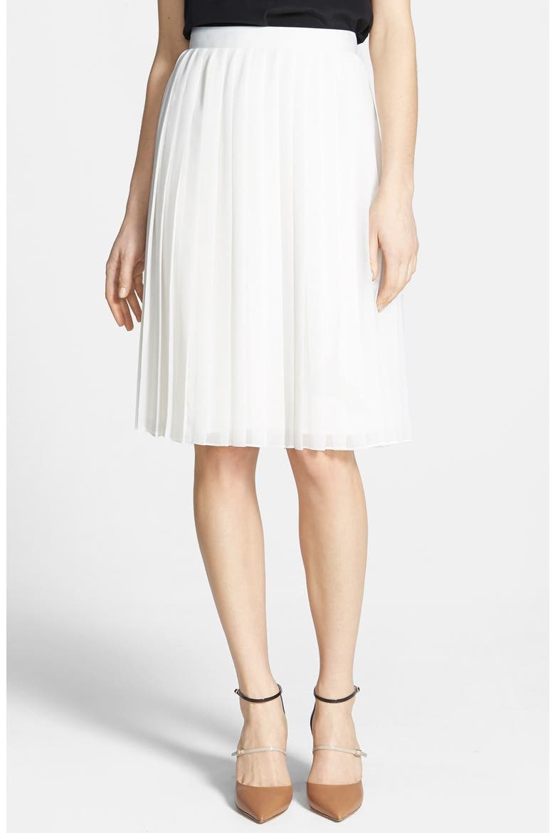 Pleat Chiffon Skirt, Main, color, CREAM CLOUD