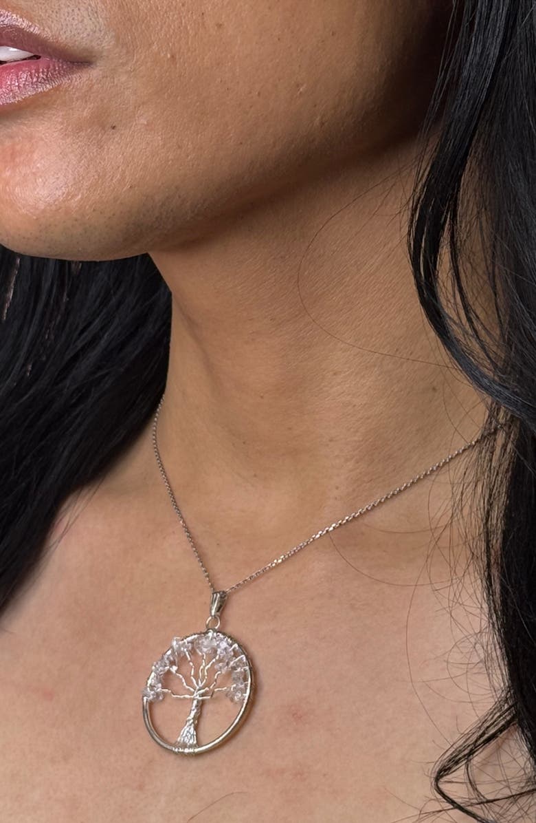 Humanist Beauty Tree of Life Gemstone Necklace, Alternate, color, Clear Quartz