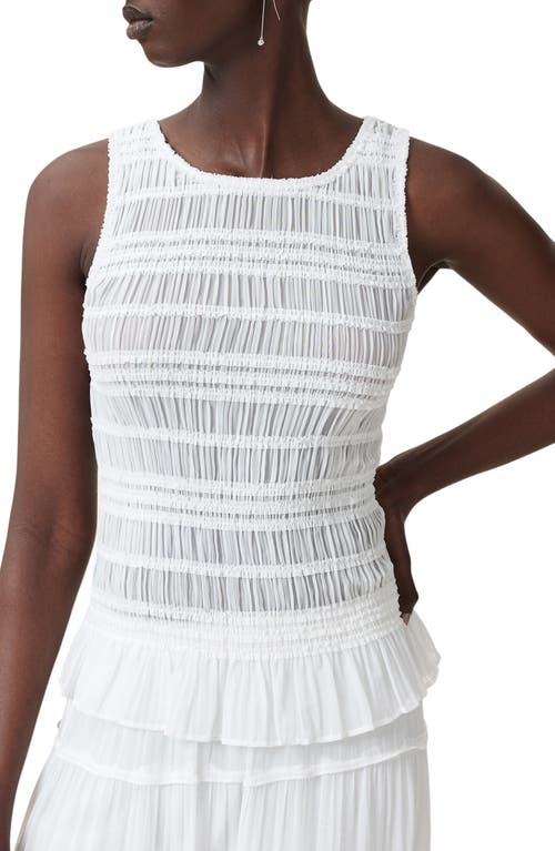Allsaints Marion Pleated Sleeveless Top In White