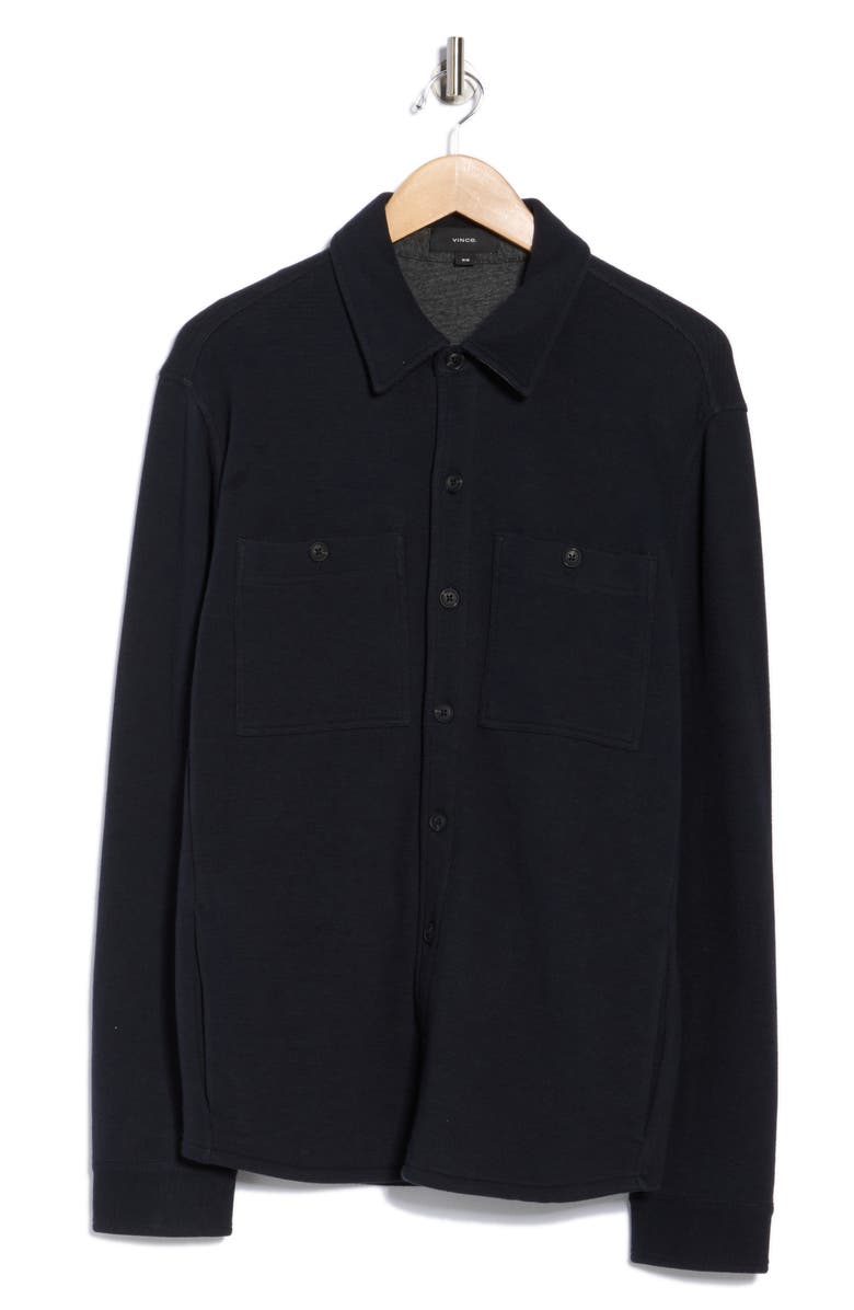 Vince Piqué Shirt Jacket, Alternate, color, Coastal