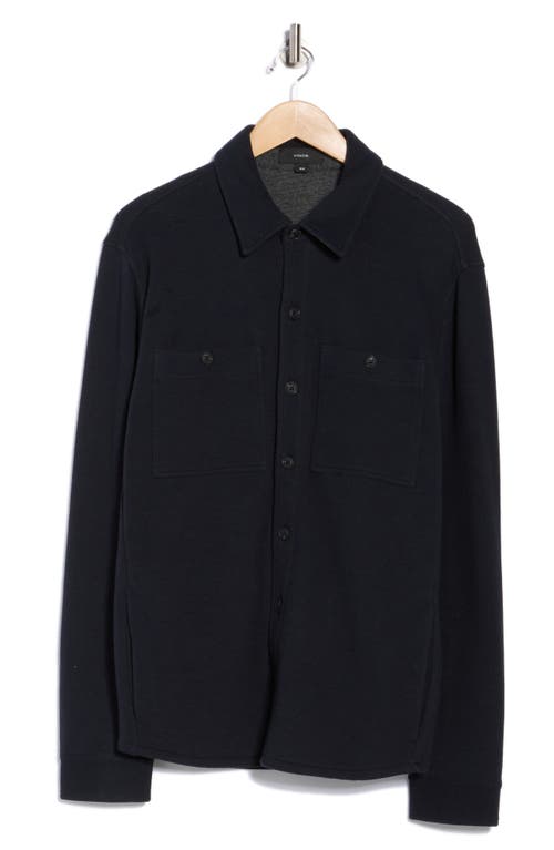 Vince Piqué Shirt Jacket In Blue