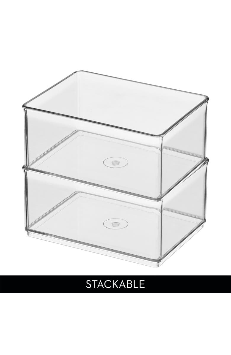 iDesign Medium Shallow Organizer Bin - Set of 4, Alternate, color, Clear