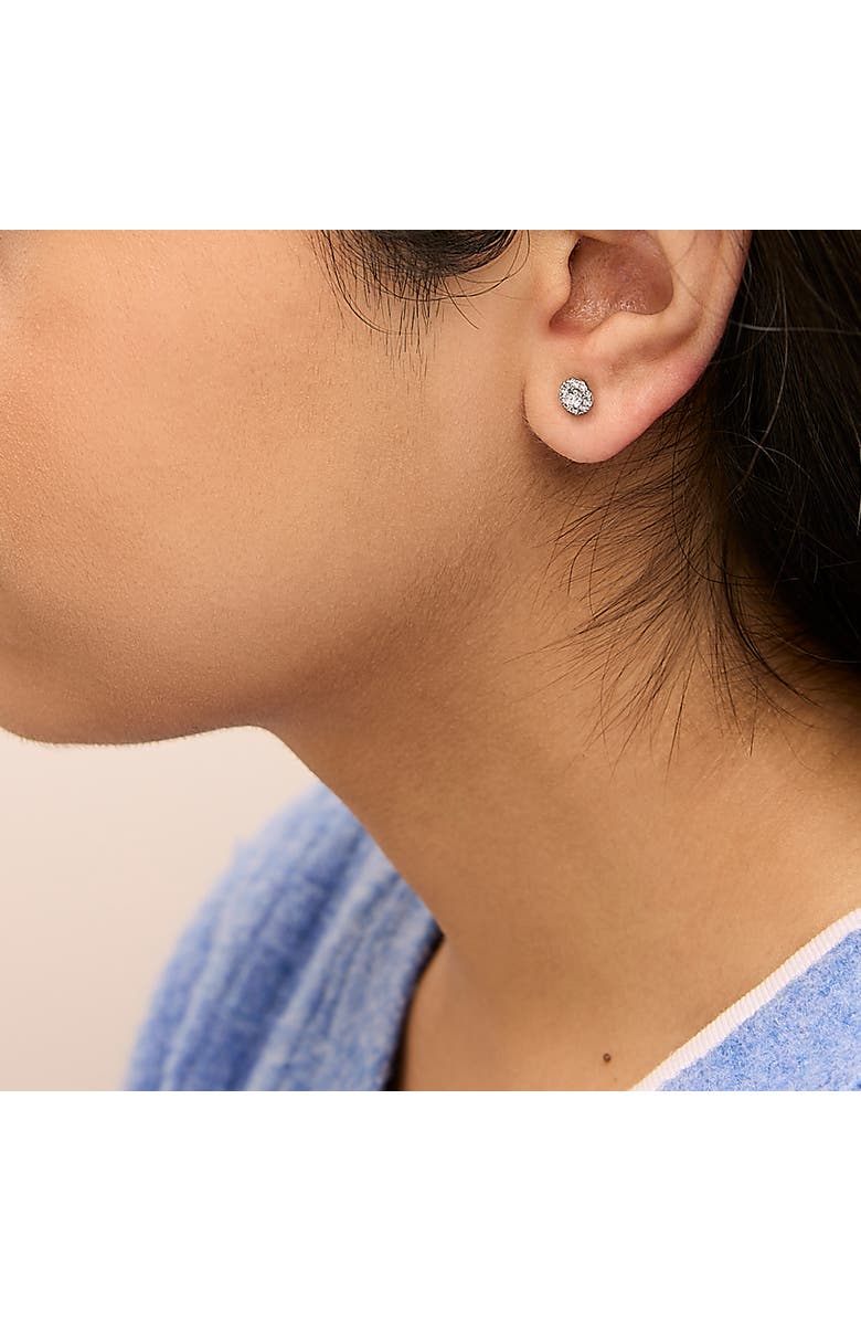 Haus of Brilliance 14K White Gold 1/3 Ct Lab-Grown Diamond Halo Stud Earring, Alternate, color, White