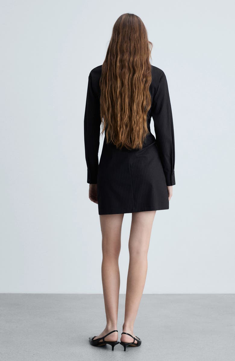 MANGO Zip Front Long Sleeve Minidress, Alternate, color,