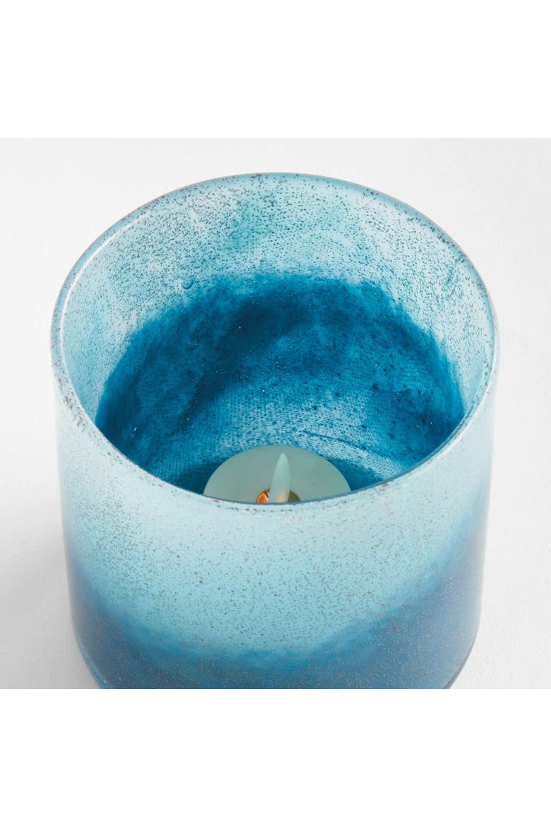 Barclay Butera Del Mar Glass Hurricane, Alternate, color, Blue