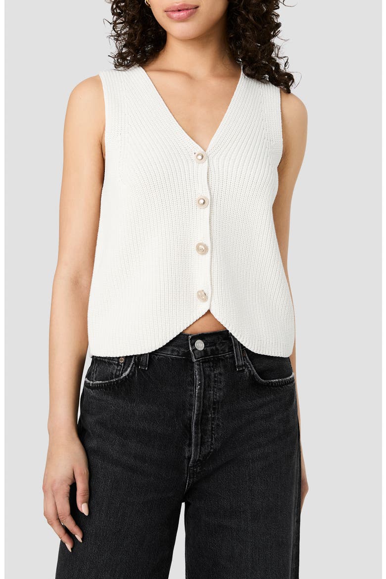 Mozart Rib V-Neck Vest, Main, color, PORCELAIN CREAM