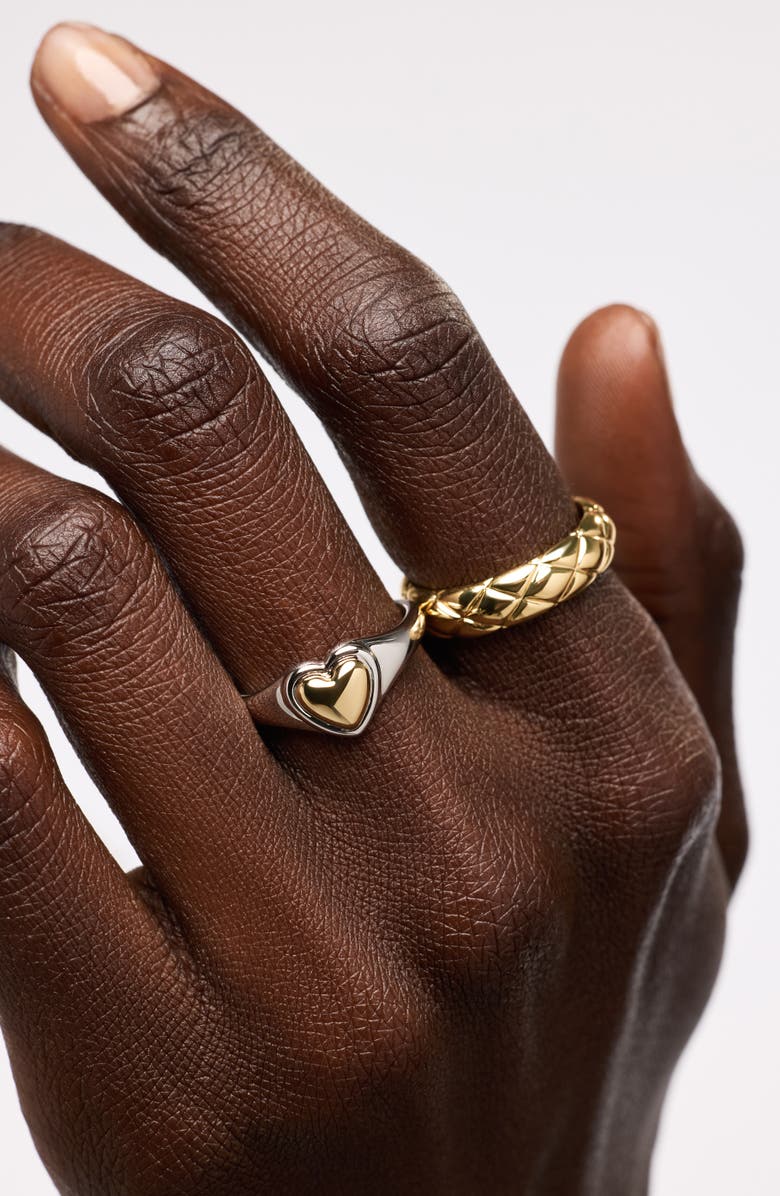 Ana Luisa Elysia Heart Ring, Alternate, color, Gold / Silver