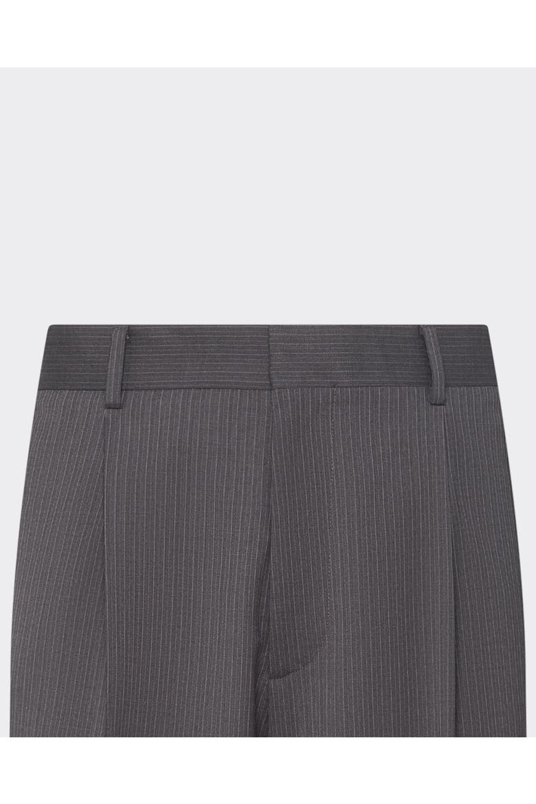 Tailored Pleated Trouser, Alternate, color, Grey Stripe
