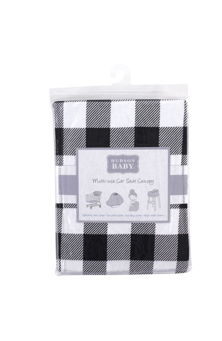 Hudson Baby Multi-use Car Seat Canopy, Alternate, color, Black Plaid