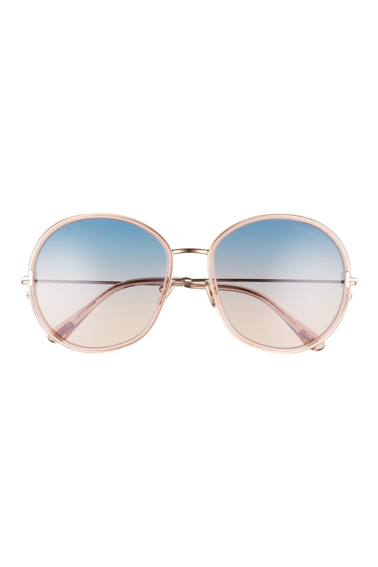 Hunter 58mm Round Sunglasses, Main, color, PNKO/BLUG