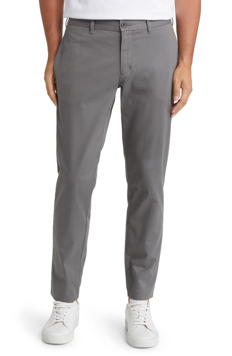 Nordstrom Heron Taper Leg Twill Chino Pants, Main, color, Grey Castlerock