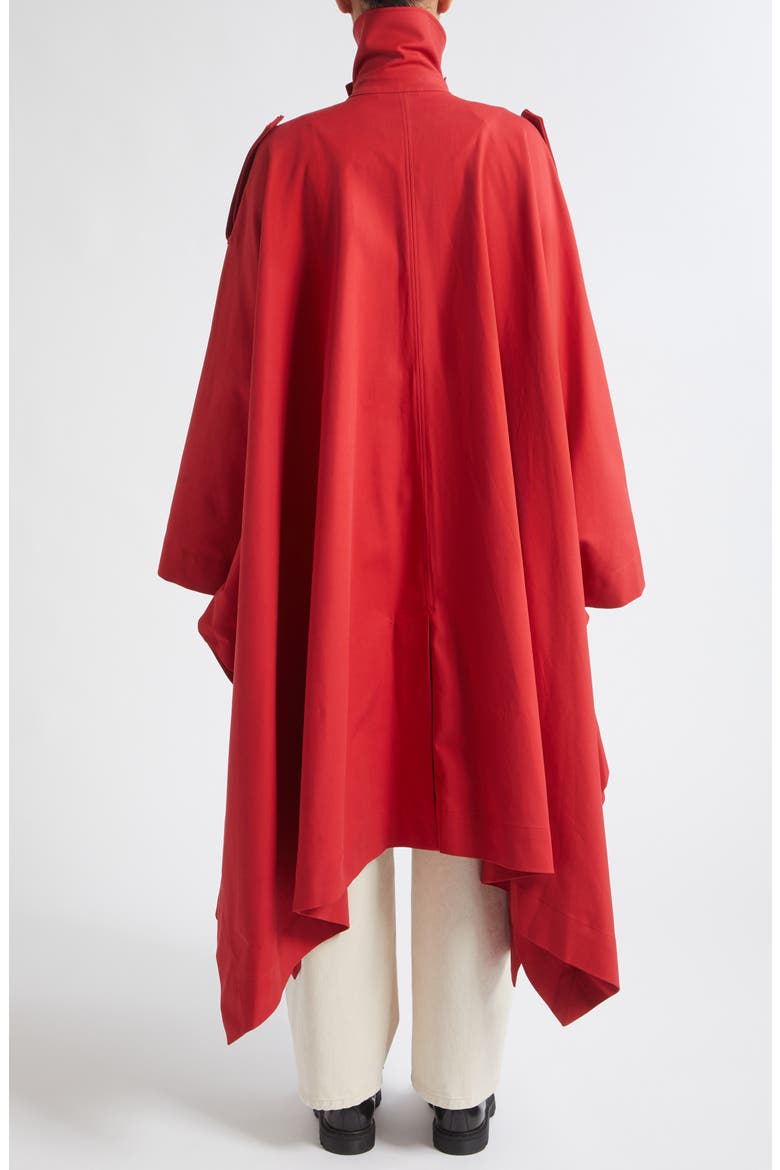 Cape Stretch Cotton Trench Coat, Alternate, color, CHERRY