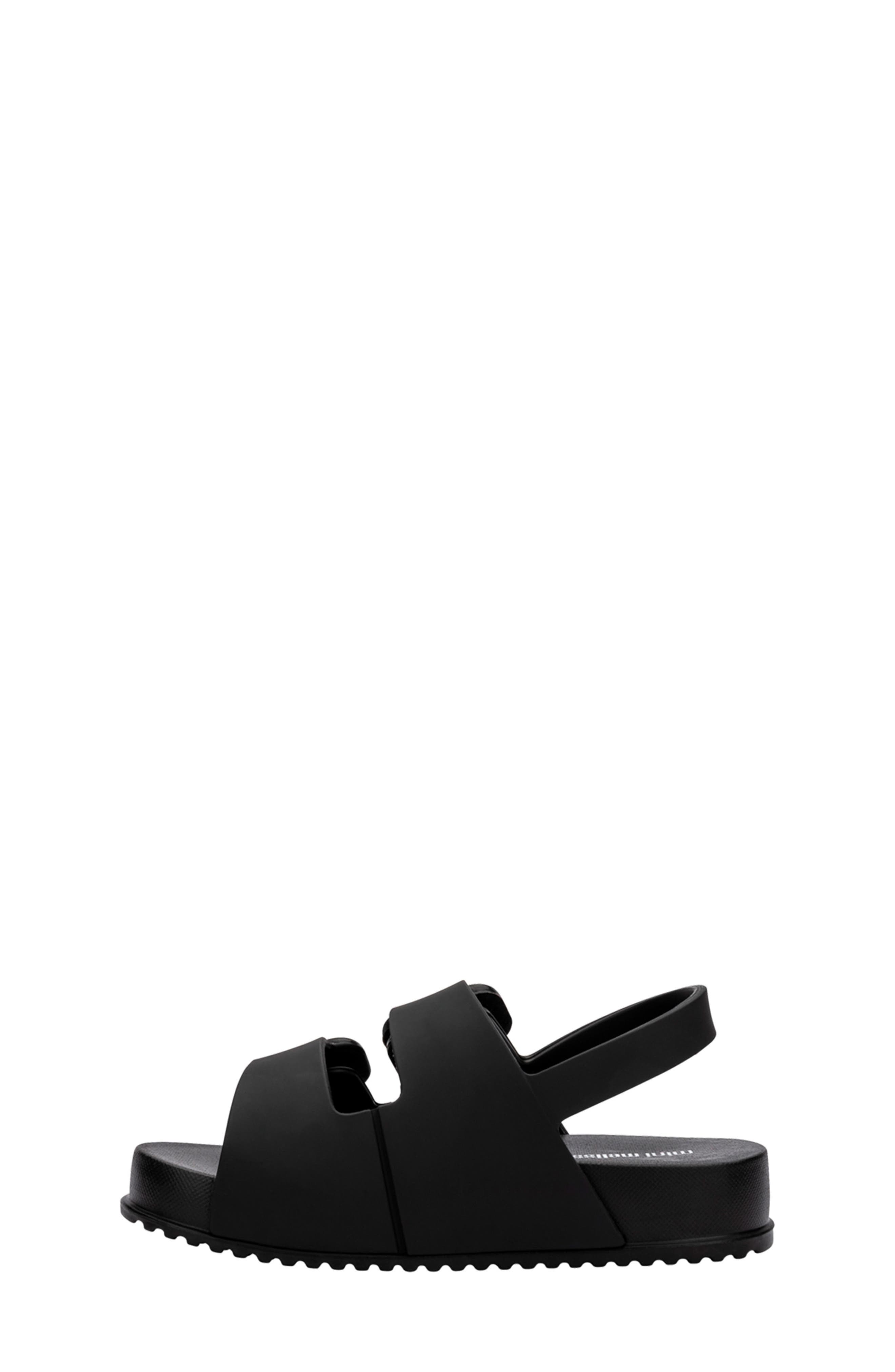 Mini Melissa Kids' Mini Cozy Slingback Sandal, Alternate, color, Matt Black