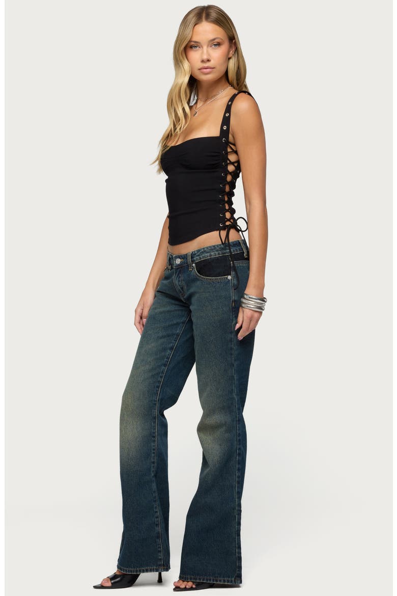 Adi Grommet Corset Tank, Alternate, color, BLACK